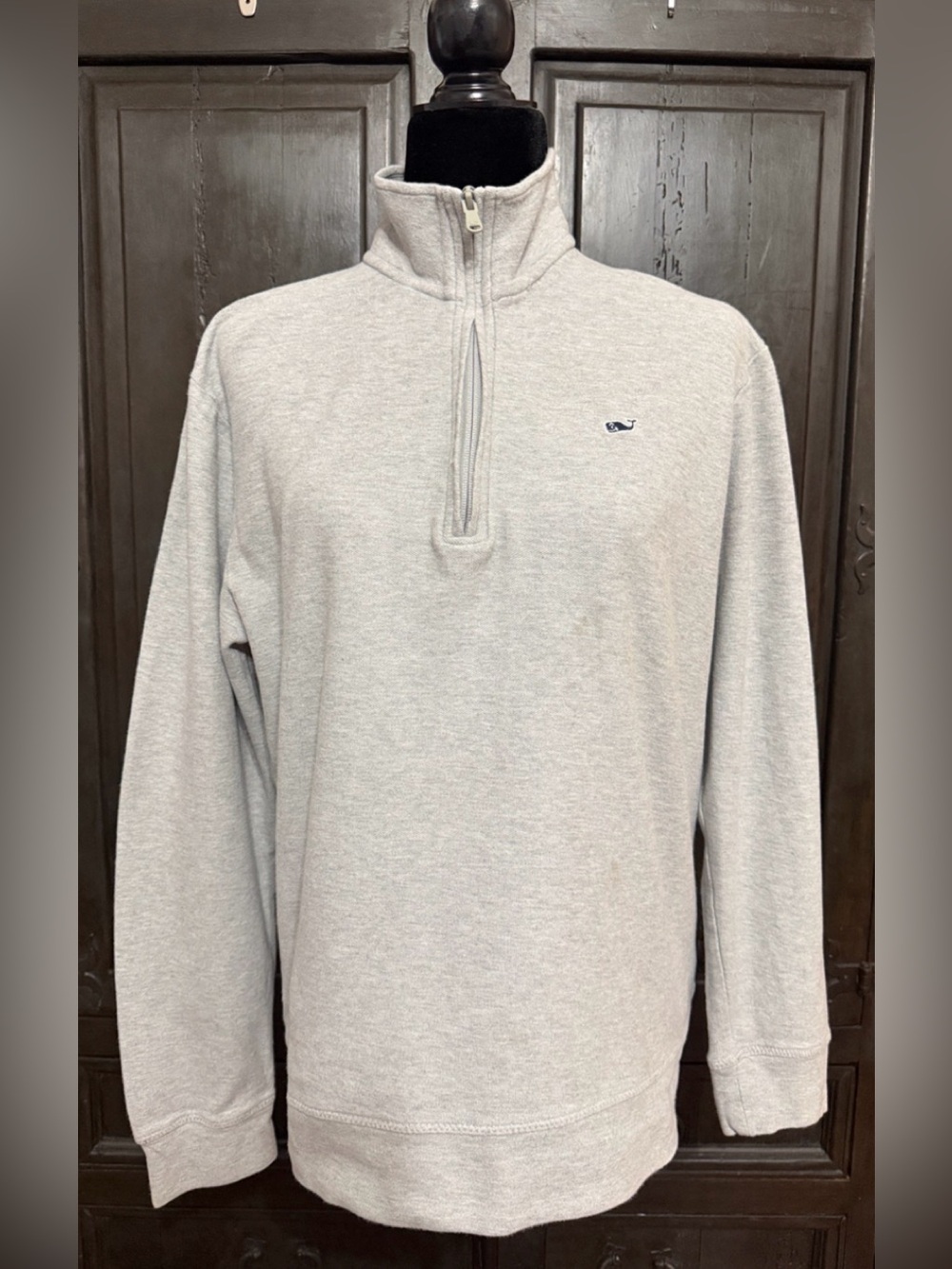 Vineyard Vines Saltwater Quarter-Zip Gray unisex Pullover - Size Small